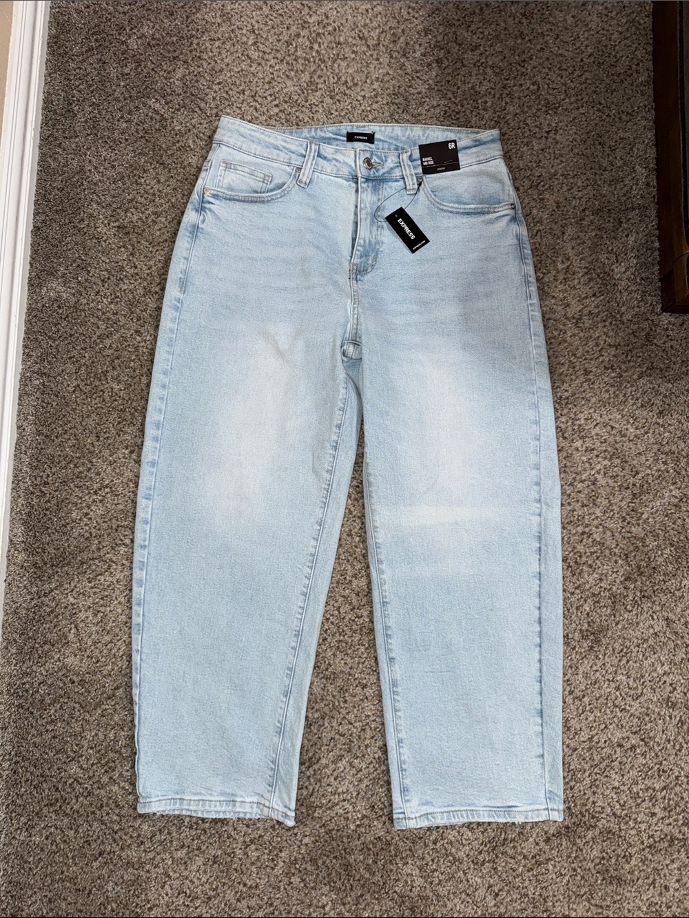 New Express Light Wash Barrel Jeans